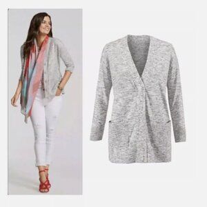 🔆 CAbi Women's Marble Cardigan Sweater Gray Style 5286